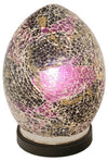 Mosaic Egg Lamp, Glass, Purple, Mini