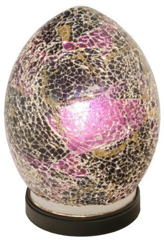 Mosaic Egg Lamp, Glass, Purple, Mini