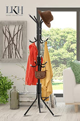 LKH black metal coat stand with hooks – 170cm