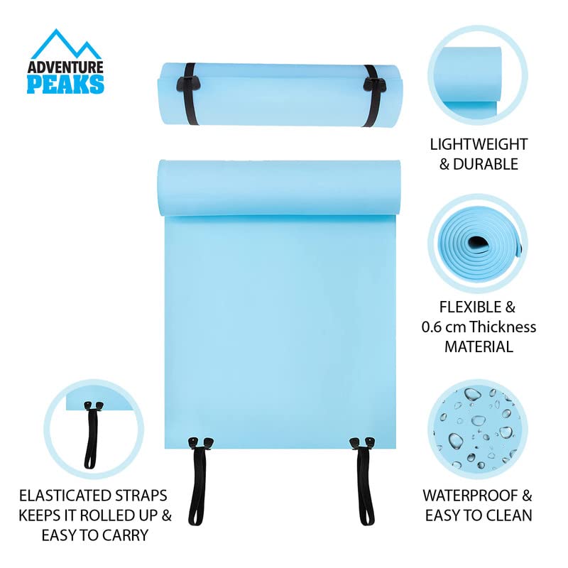 Adventure Peaks blue EVA camping roll mat – 180 x 50cm