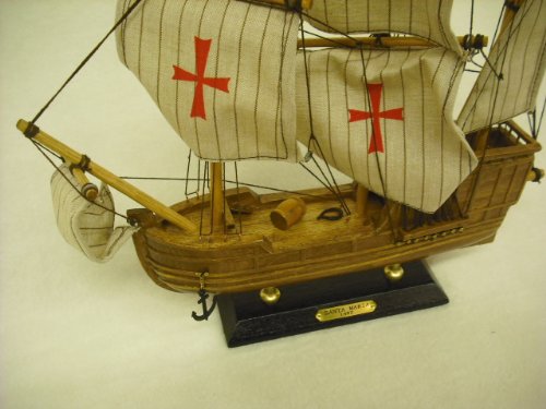 Decorative Santa Maria sailing ship model detail