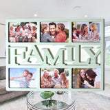 Widdop pale mint family multi-aperture collage photo frame