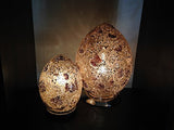 Egg Lamp - Large Mosaic Silver Mink Lamp (LM74GA)