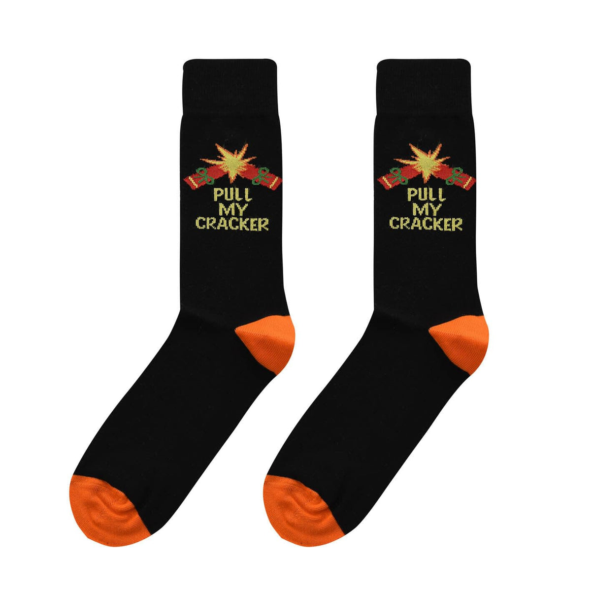 Men's Pull My Cracker novelty Christmas socks six-pair pack