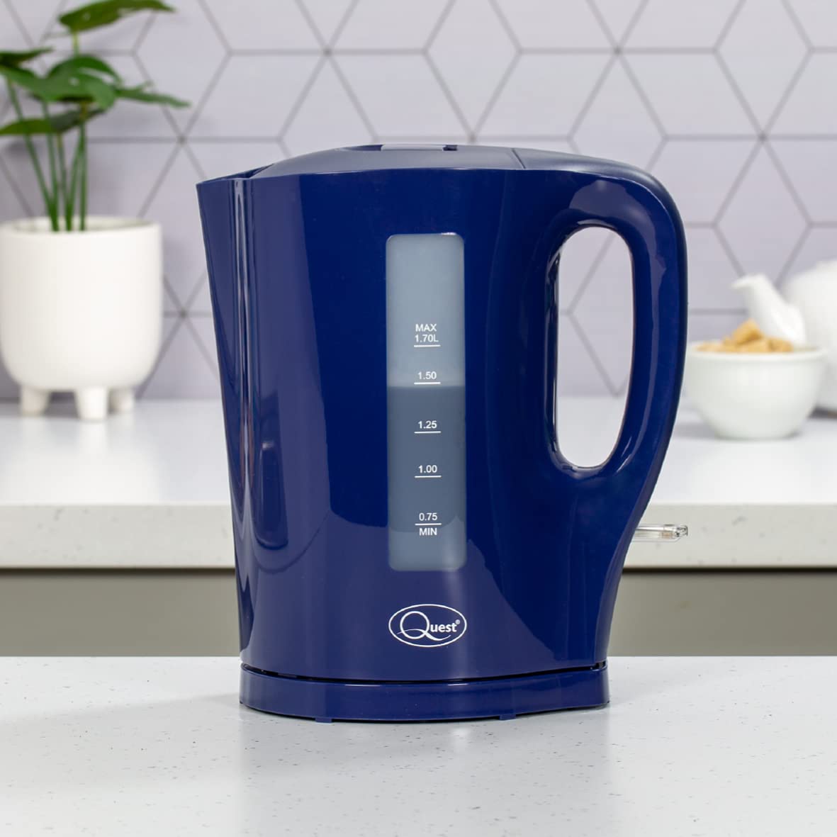 Quest navy blue 1.7L electric kettle