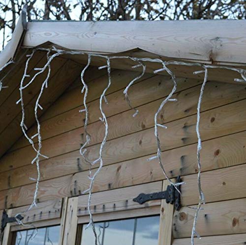 288 bright white battery-operated icicle lights, 7m with timer