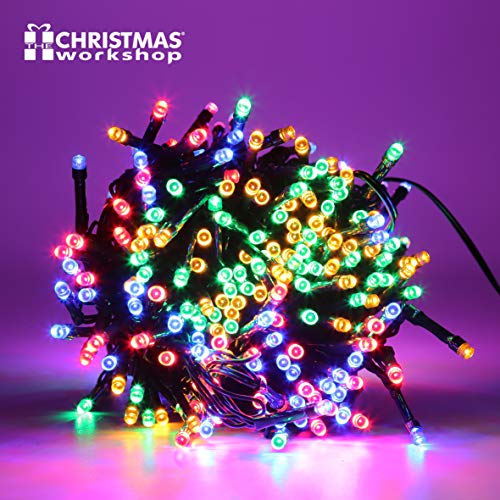200 multi-coloured LED chaser Christmas lights – 13.9m