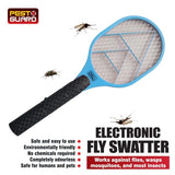 Battery-operated electric fly swatter pest control bat