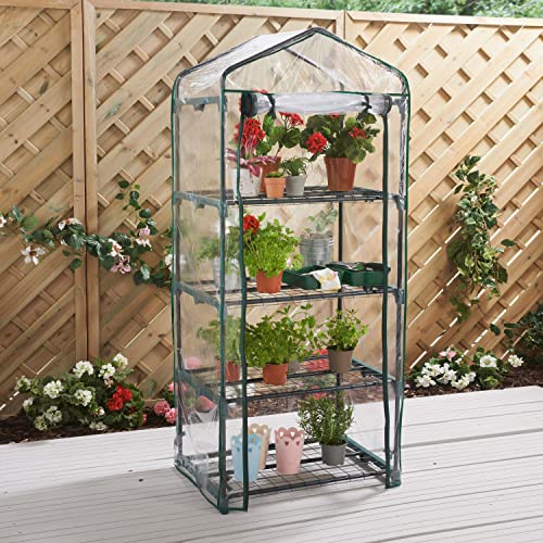 Transparent PVC four-tier garden greenhouse for seedlings