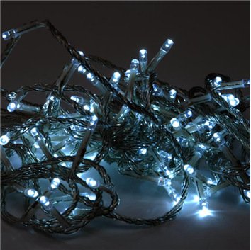 100 bright white LED chaser Christmas lights – 6.9m