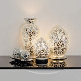 Mosaic Glass Vase Lamp - Mirrored Flower