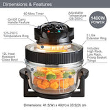 Quest 17L halogen air fryer oven with 5L extender ring