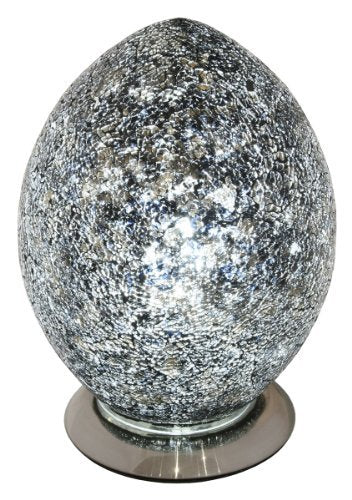 Mosaic Egg Lamp, Glass, Black, Medium