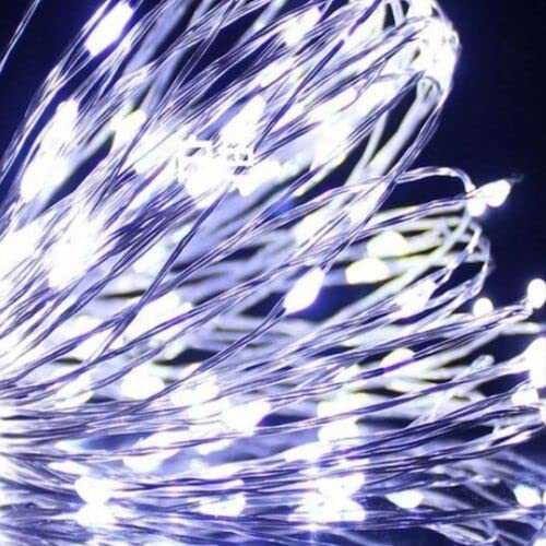 40 cool white USB LED string lights on silver wire