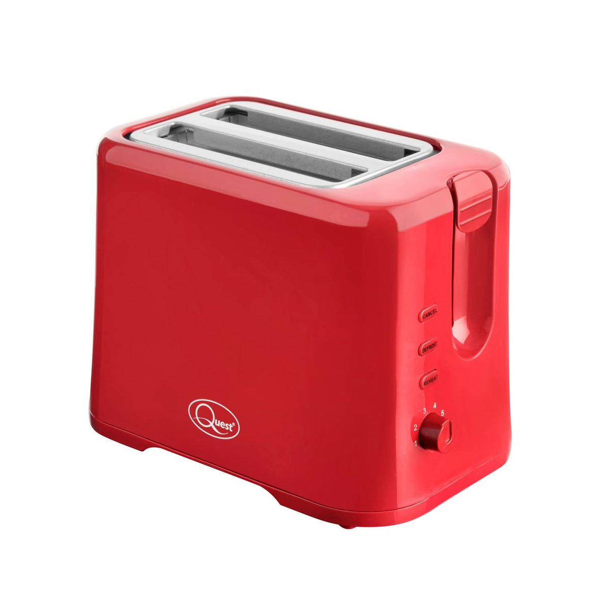 Quest red 2-slice toaster with variable browning