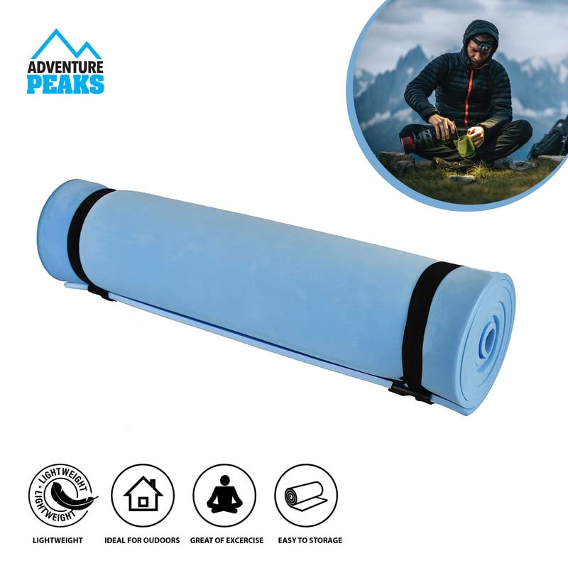 Adventure Peaks blue EVA camping roll mat – 180 x 50cm