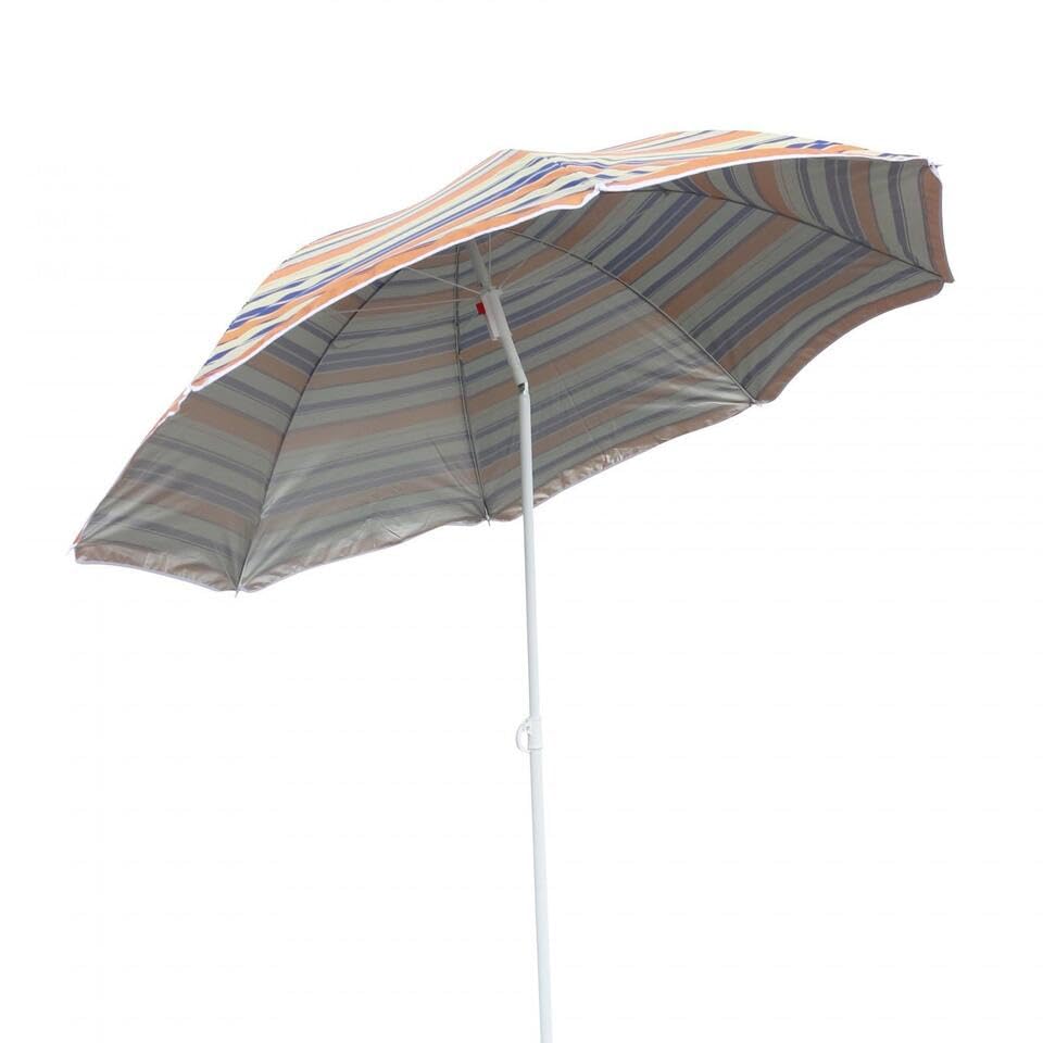 My Garden 1.8m tilting patio parasol – orange and blue stripe