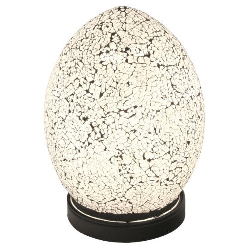 20cm black mosaic glass mini egg table lamp