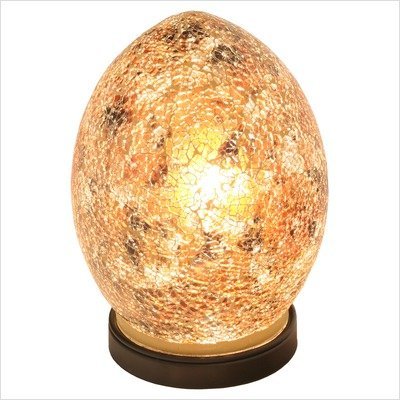 20cm red mosaic glass mini egg table lamp