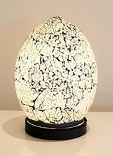 Mosaic Egg Lamp, Glass, White, Small