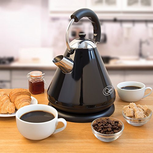 Quest 1.7L black pyramid cordless kettle