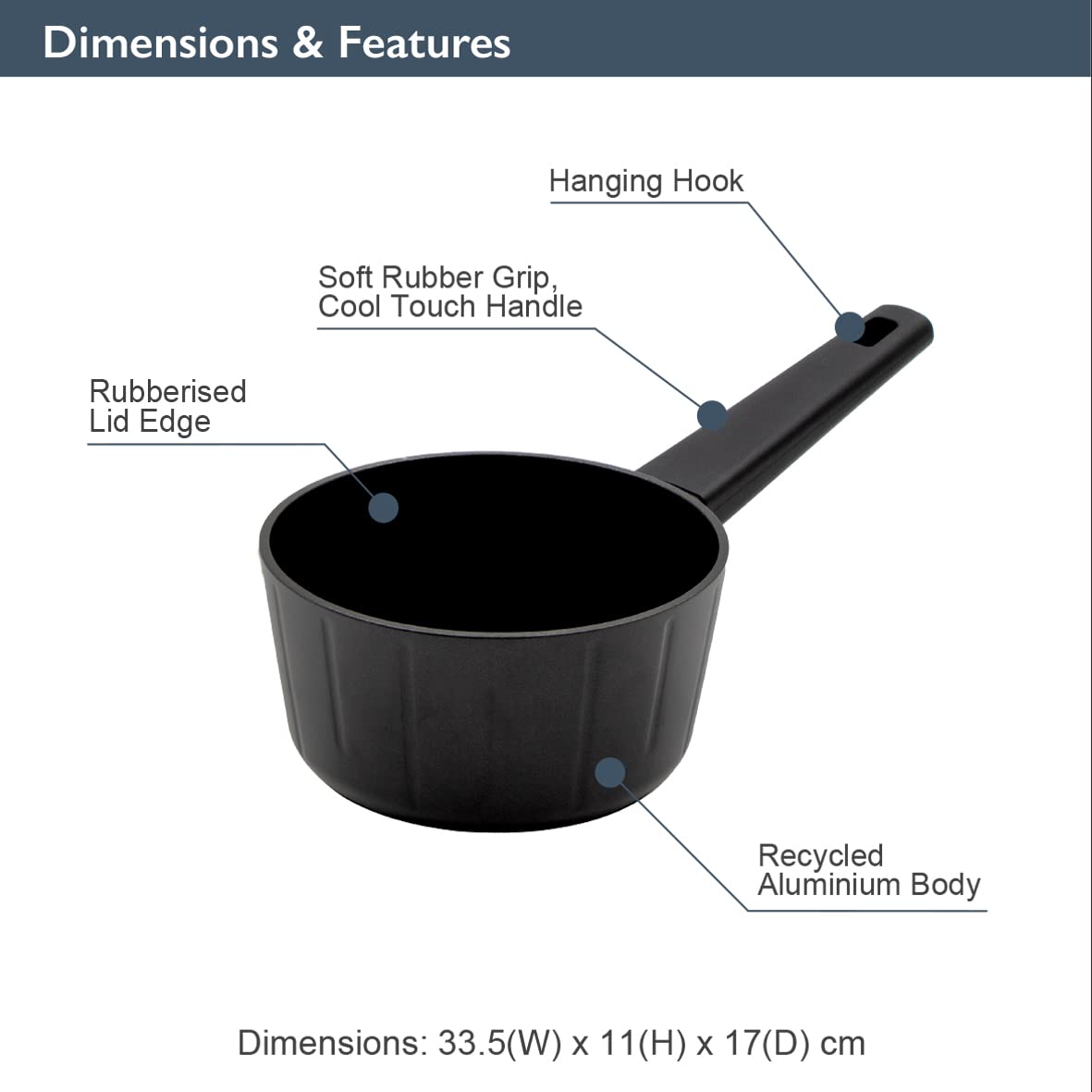 Blackmoor Neuvo 16cm Non-Stick Saucepan and Milk Pan