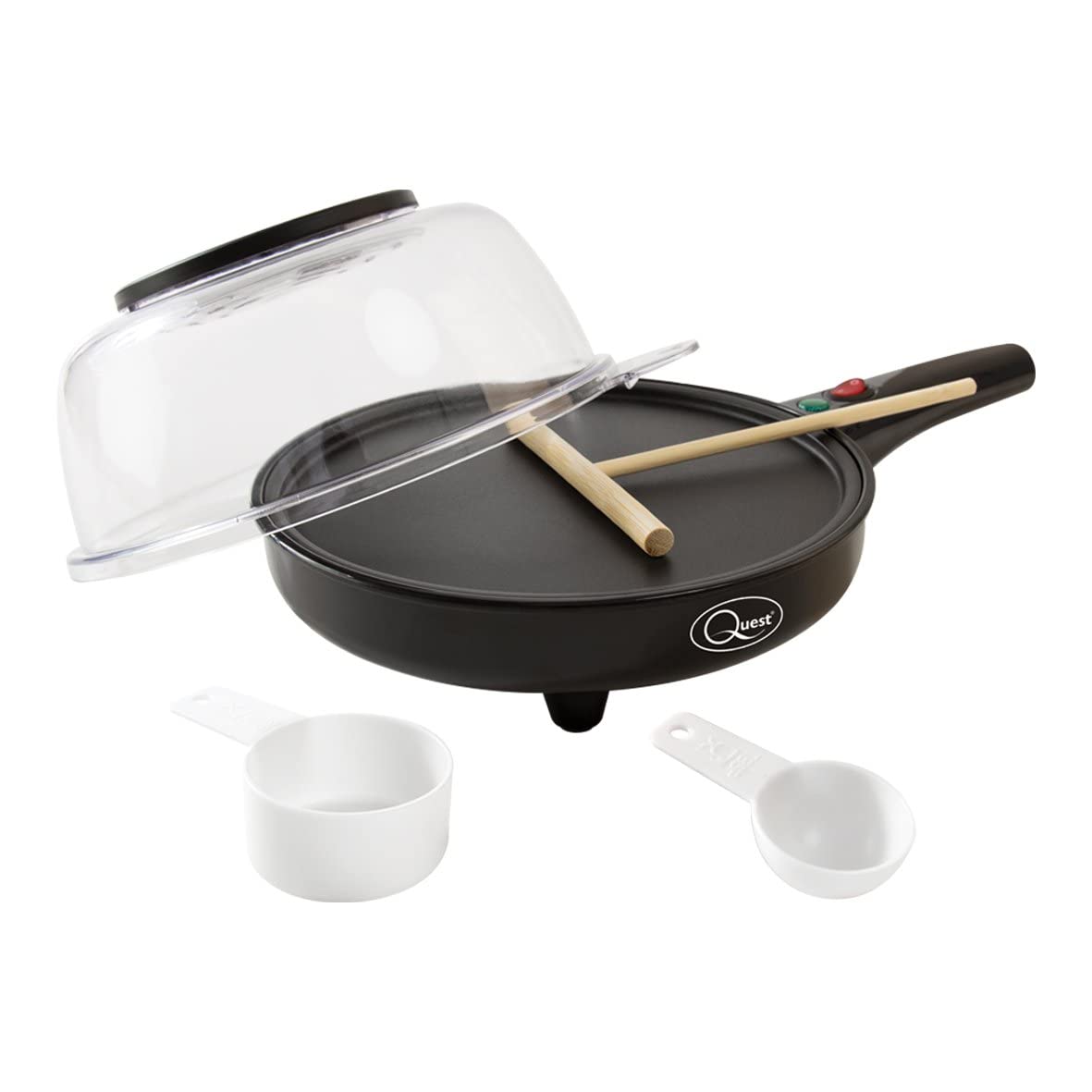 Quest 2-in-1 popcorn and crepe maker with 8 inch plate
