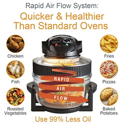 Quest 17L halogen air fryer oven with 5L extender ring