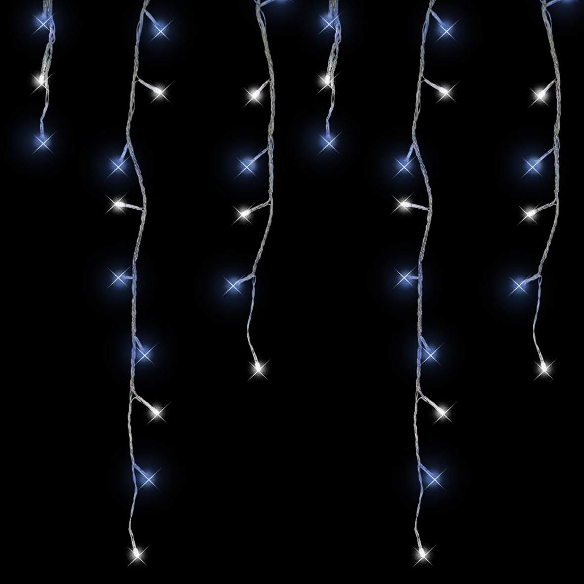480 blue and bright white LED snowing icicle Christmas lights – 9.48m