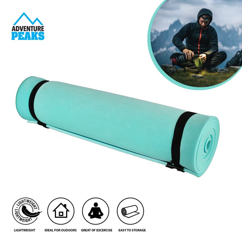 Adventure Peaks green EVA camping roll mat – 180 x 50cm