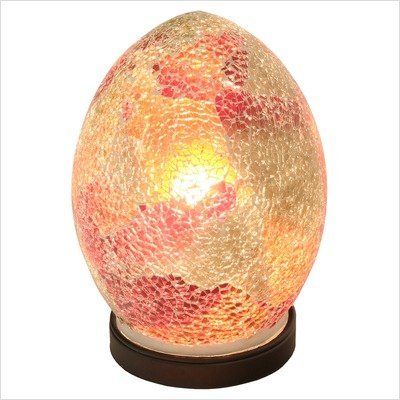 20cm red mosaic glass mini egg table lamp