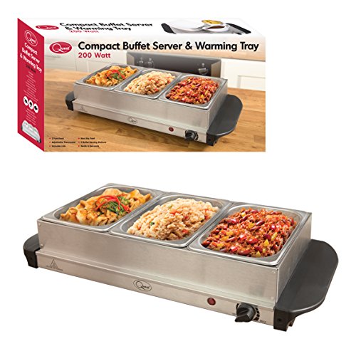 Quest compact buffet server with three removable serving trays