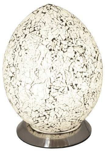 Mosaic Egg Lamp, Glass, White, Medium