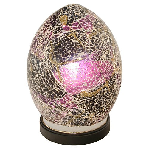Febland Table Lamp - Mini Mosaic Egg Light - Decorated Glass - Black