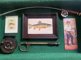 Rustic fisherman fishing wall art display