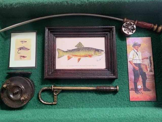 Rustic fisherman fishing wall art display