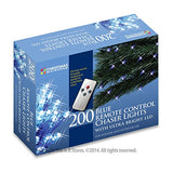 The Christmas Workshop blue LED chaser lights with remote control, 200 LEDs