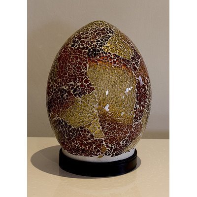 20cm red mosaic glass mini egg table lamp