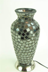 38cm black tile mosaic glass vase table lamp