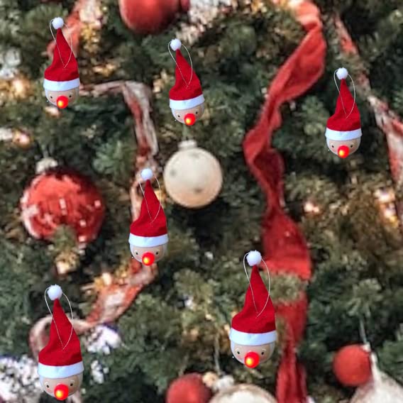 Widdop LED Santa Christmas baubles set of six