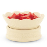 Candle Warmers Etc. cream embossed ceramic candle and wax melt warmer