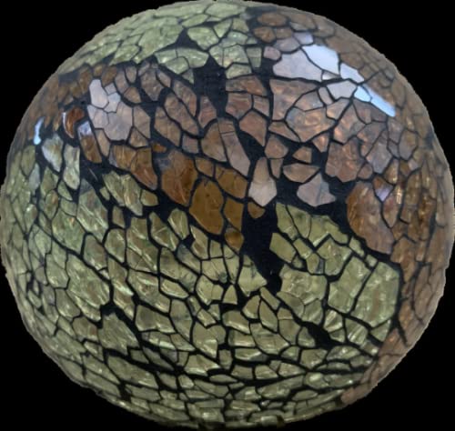 Battery Operated Glass Mosaic Tealight Balls (AMBER)