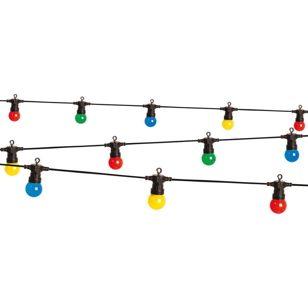 20 multi-coloured retro LED festoon string lights