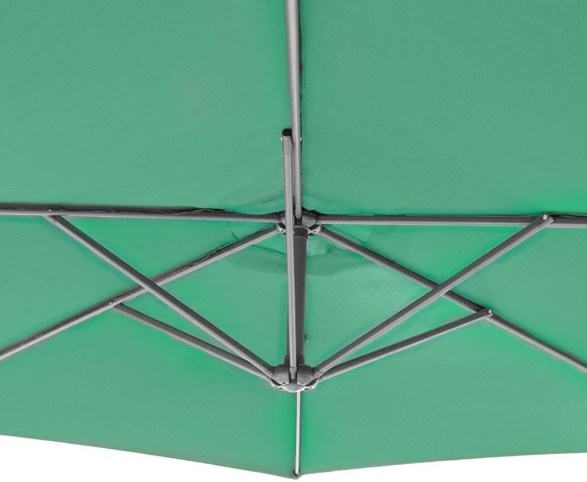 Green 3m cantilever banana garden parasol