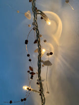 40 LED rice lights with brown and amber beads