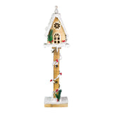 70cm wooden LED Christmas treehouse with warm white lights