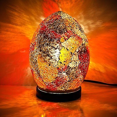 RED Mini Mosaic Glass Egg LAMP - Mood Lighting