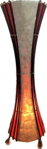 70cm red and white tortoiseshell-style floor lamp