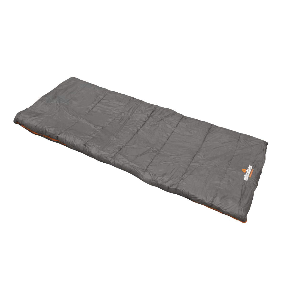 Milestone grey and orange 3-season single sleeping bag, 210 x 85cm