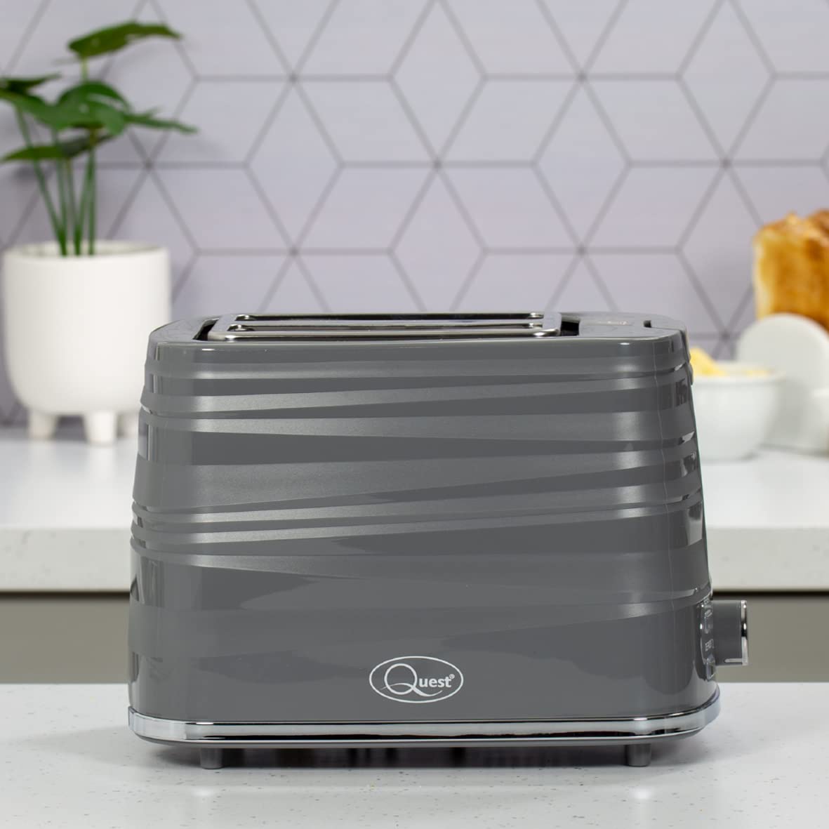 Quest Harmony grey two-slice toaster